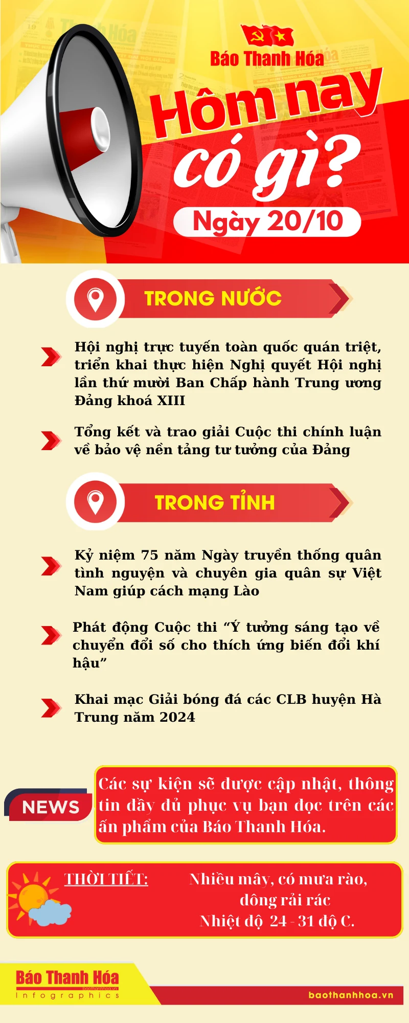 Hôm nay có gì? - Sự kiện nổi bật ngày 20/10/2024