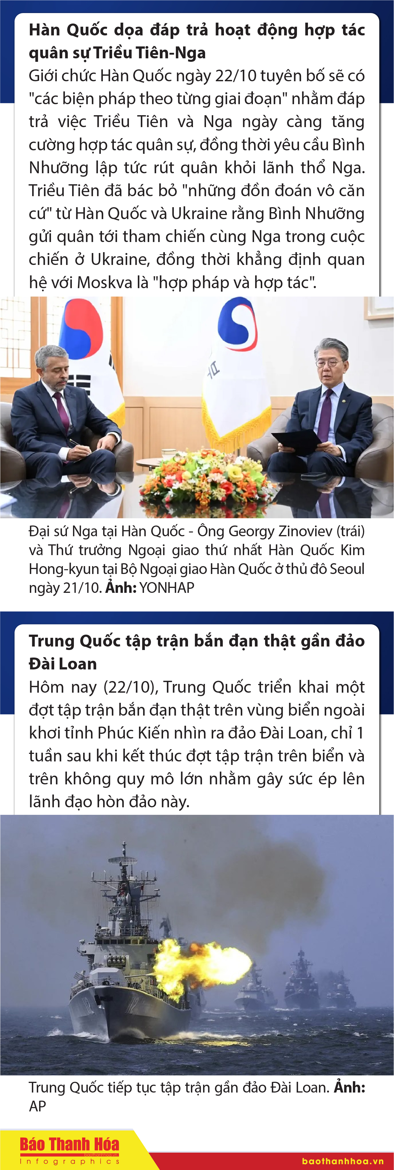 Sự kiện nổi bật trong nước, quốc tế ngày 22/10