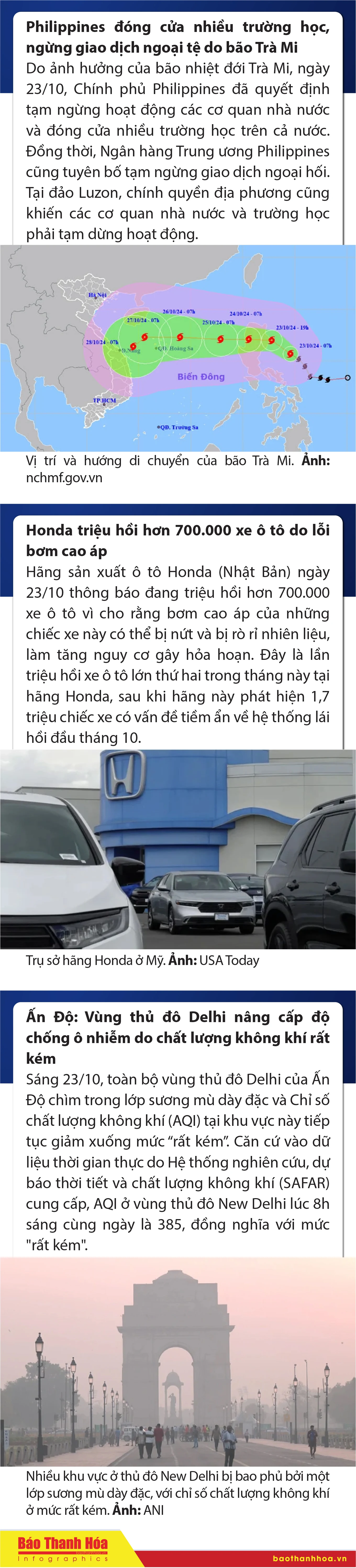 Sự kiện nổi bật trong nước, quốc tế ngày 23/10