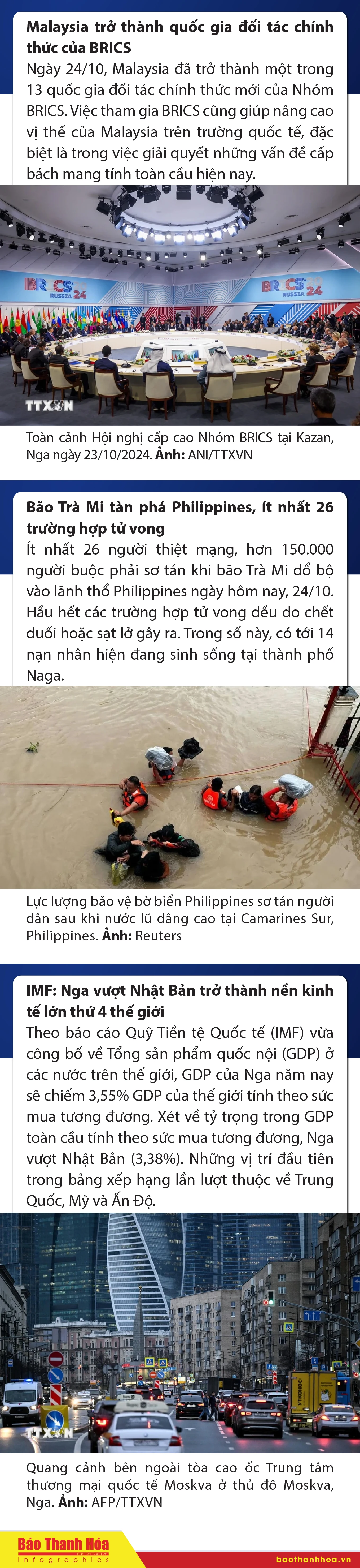 Sự kiện nổi bật trong nước, quốc tế ngày 24/10