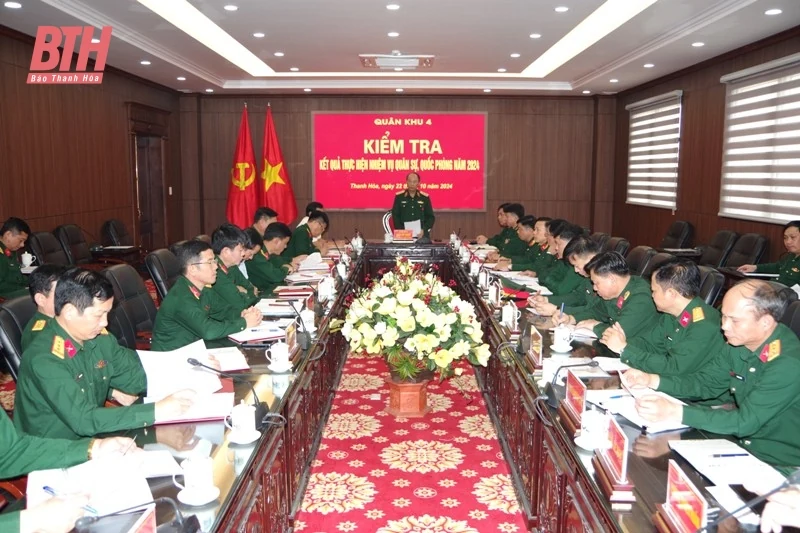 Bộ Tư lệnh Quân khu 4 kiểm tra kết quả thực hiện nhiệm vụ quân sự, quốc phòng năm 2024
