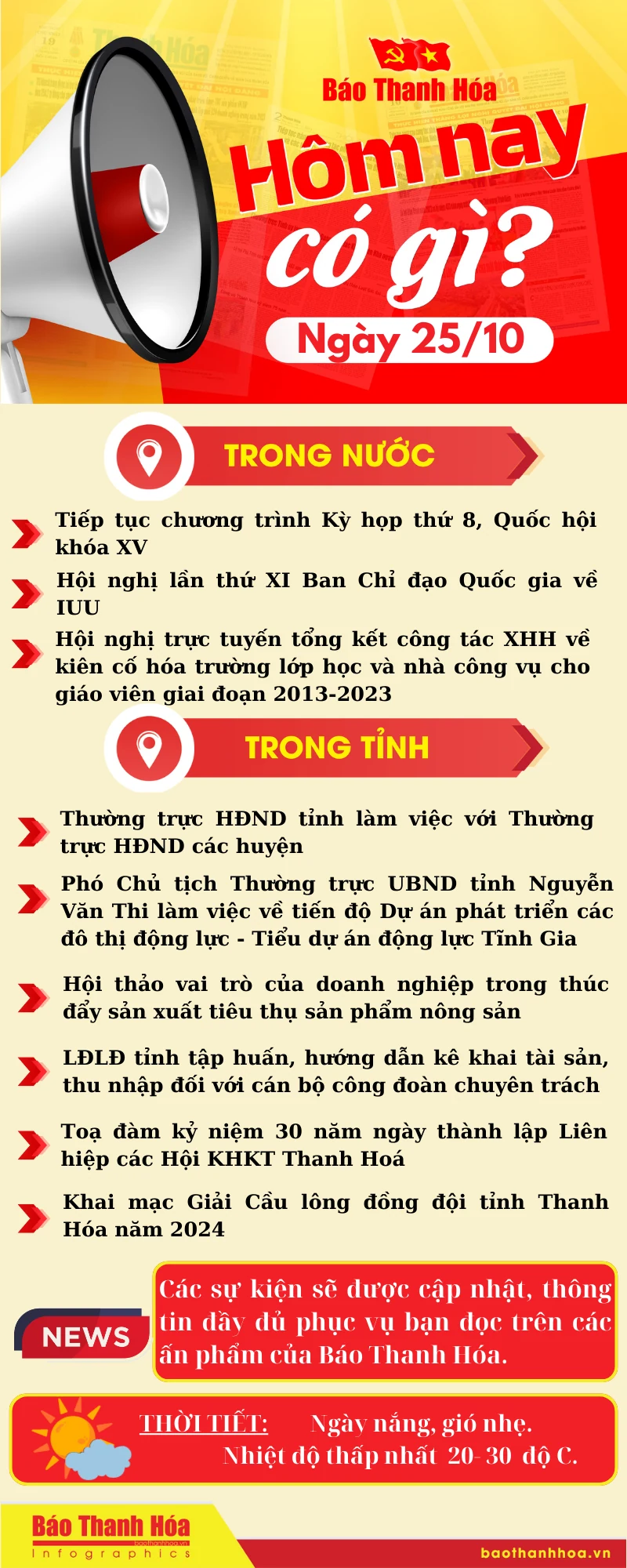 Hôm nay có gì? - Sự kiện nổi bật ngày 25/10/2024