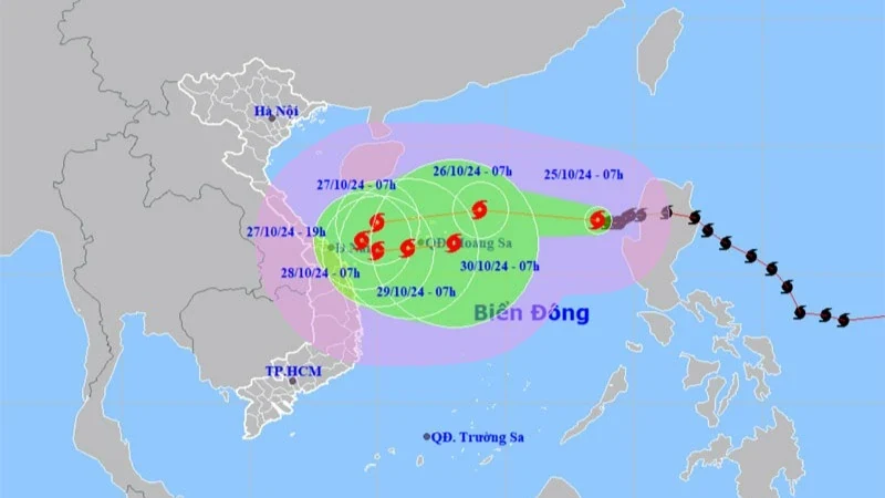 Bão số 6 tiếp tục mạnh lên, hướng đi phức tạp