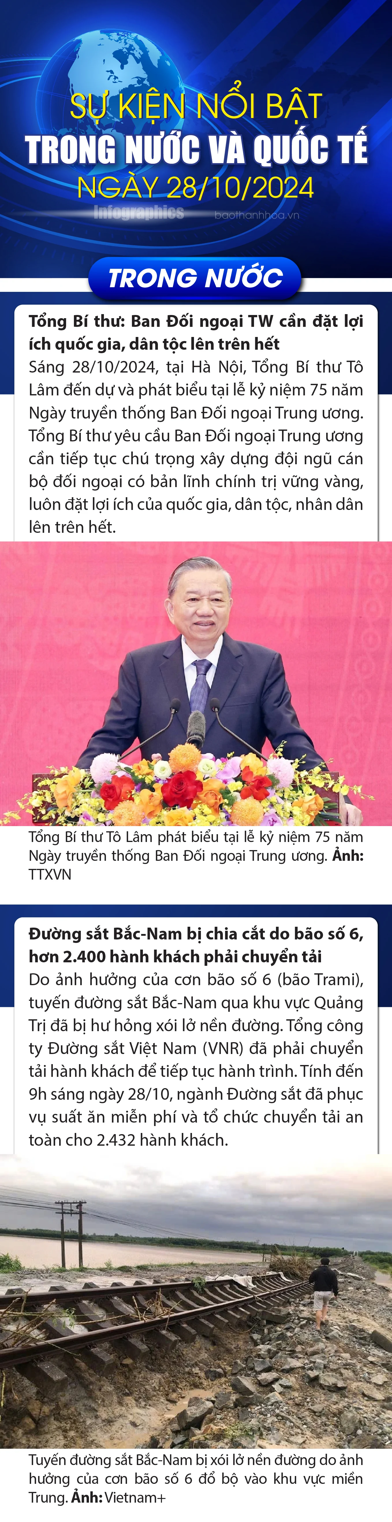 Sự kiện nổi bật trong nước, quốc tế ngày 28/10