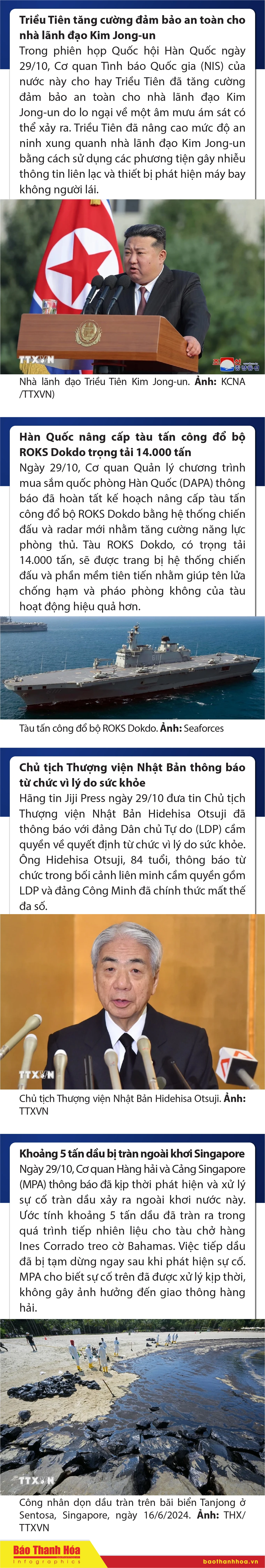 Sự kiện nổi bật trong nước, quốc tế ngày 29/10