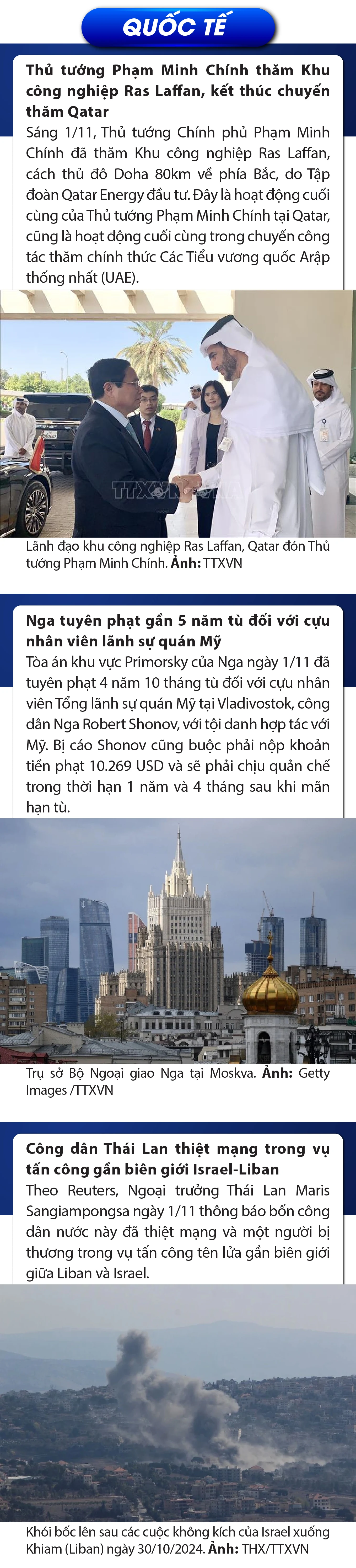 Sự kiện nổi bật trong nước, quốc tế ngày 1/11