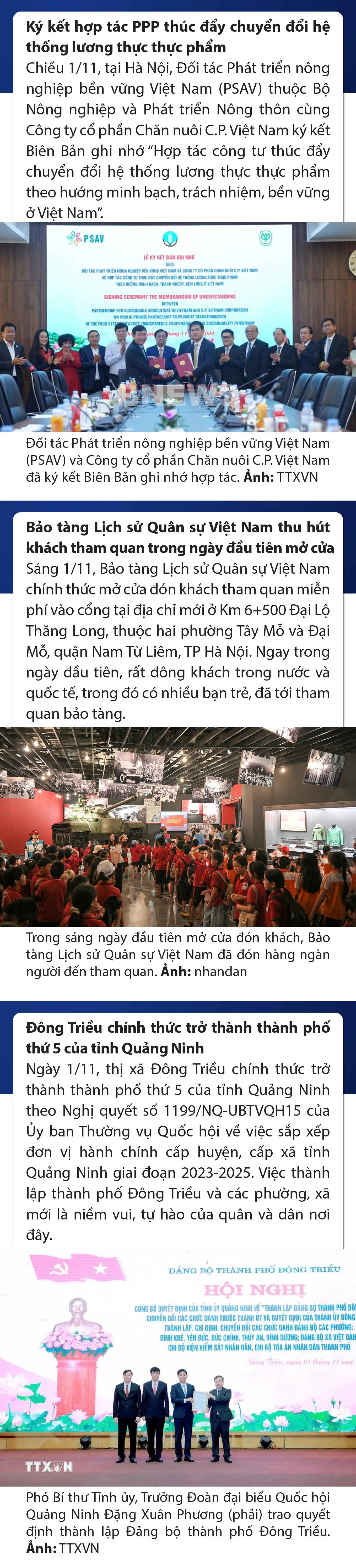 Sự kiện nổi bật trong nước, quốc tế ngày 1/11