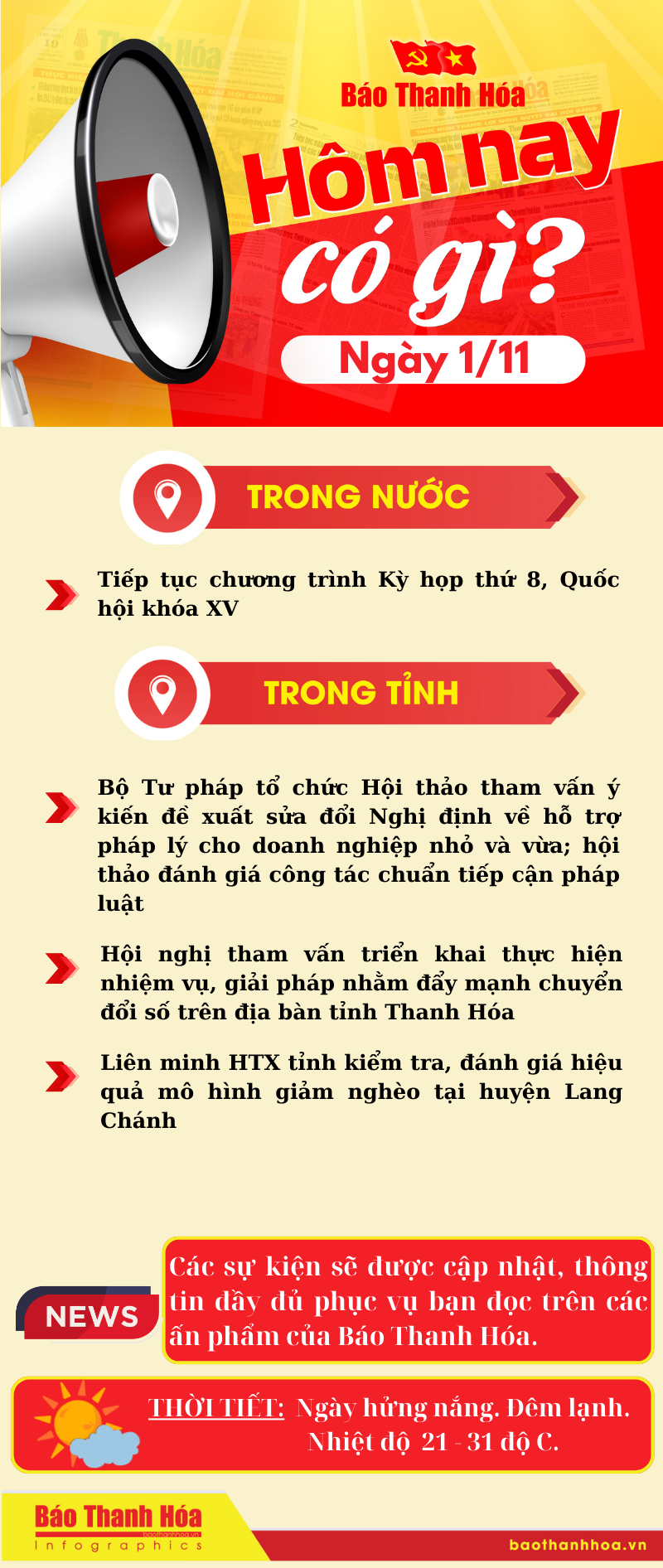 Hôm nay có gì? - Sự kiện nổi bật ngày 1/11/2024