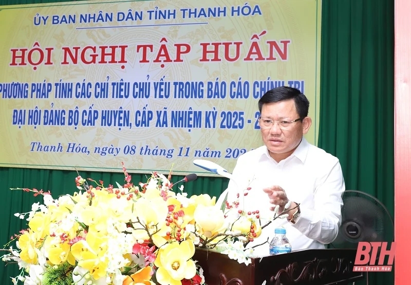 Tập huấn phương pháp tính các chỉ tiêu chủ yếu trong Báo cáo Chính trị Đại hội Đảng bộ cấp huyện, cấp xã nhiệm kỳ 2025 -2030