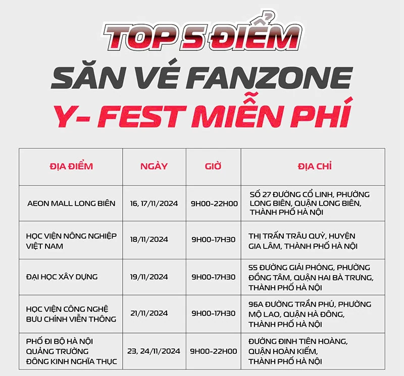 Siêu nhạc hội hoành tráng nhất 2024: Viettel Y-Fest sẽ được tổ chức tại phố đi bộ Hà Nội