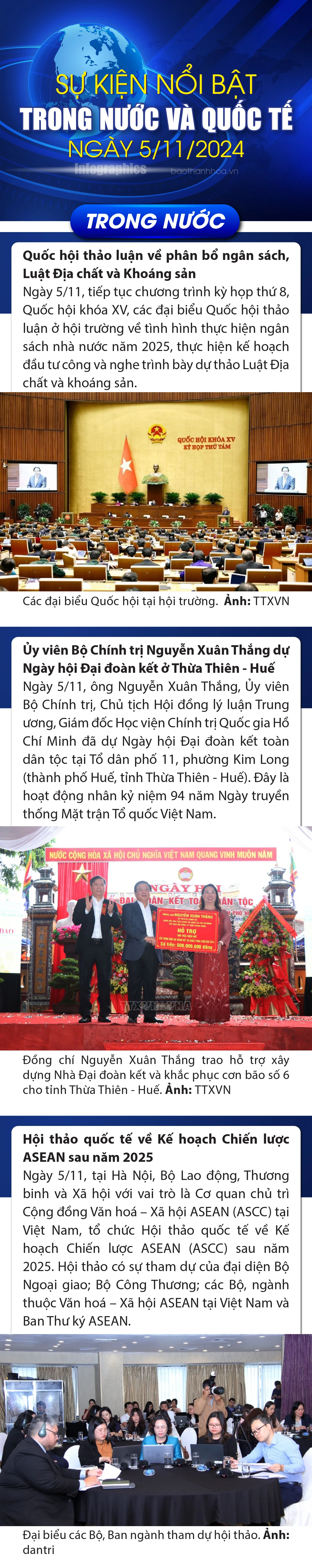 Sự kiện nổi bật trong nước, quốc tế ngày 5/11