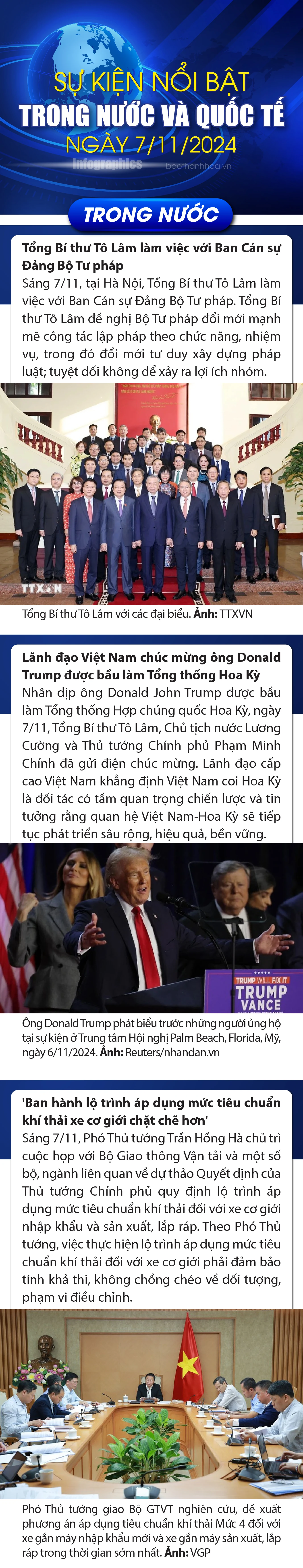 Sự kiện nổi bật trong nước, quốc tế ngày 7/11