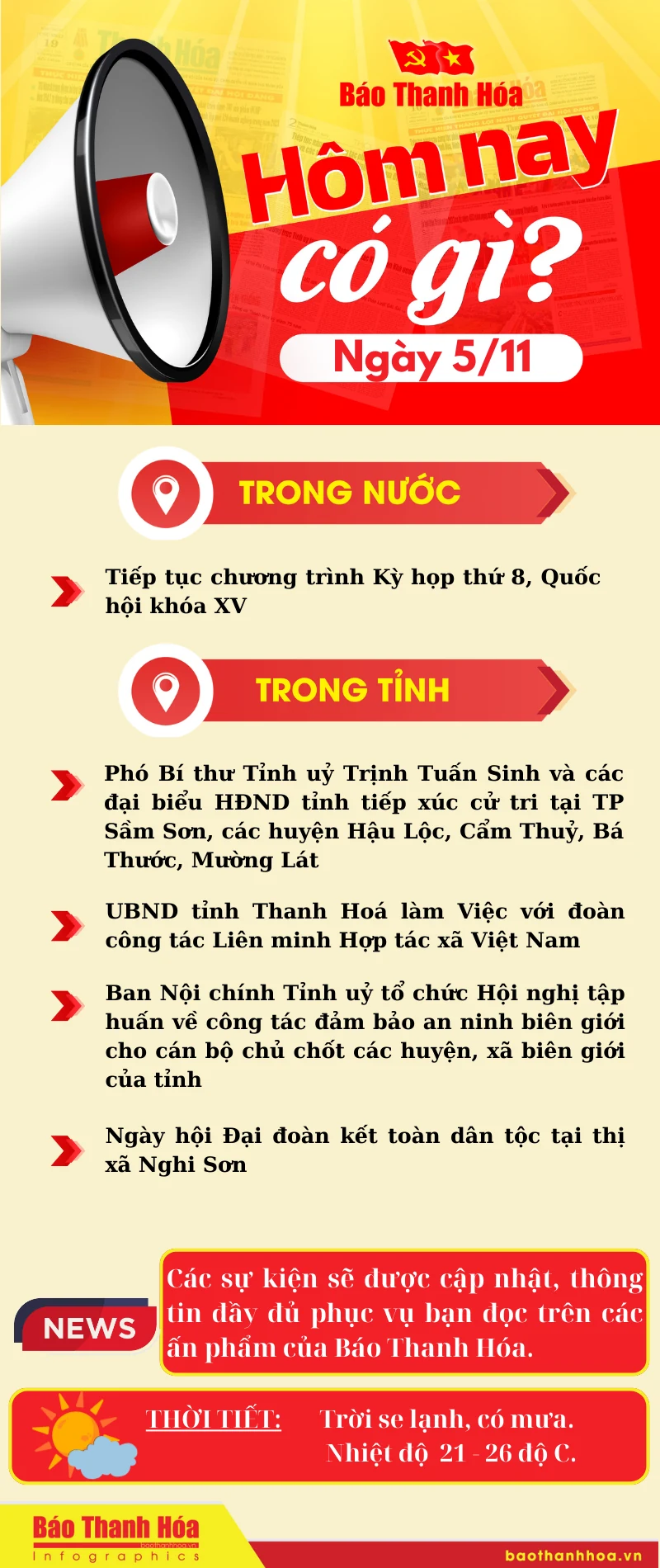 Hôm nay có gì? - Sự kiện nổi bật ngày 5/11/2024