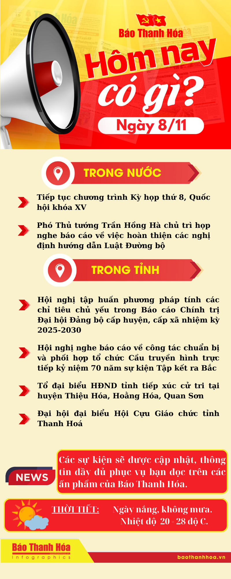 Hôm nay có gì? - Sự kiện nổi bật ngày 8/11/2024