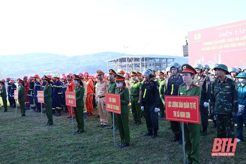 Tổng duyệt diễn tập phương án chữa cháy và cứu nạn, cứu hộ tại Nhà máy Lọc hoá dầu Nghi Sơn