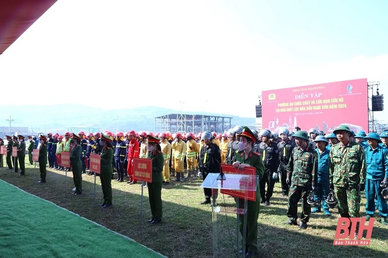 Tổng duyệt diễn tập phương án chữa cháy và cứu nạn, cứu hộ tại Nhà máy Lọc hoá dầu Nghi Sơn