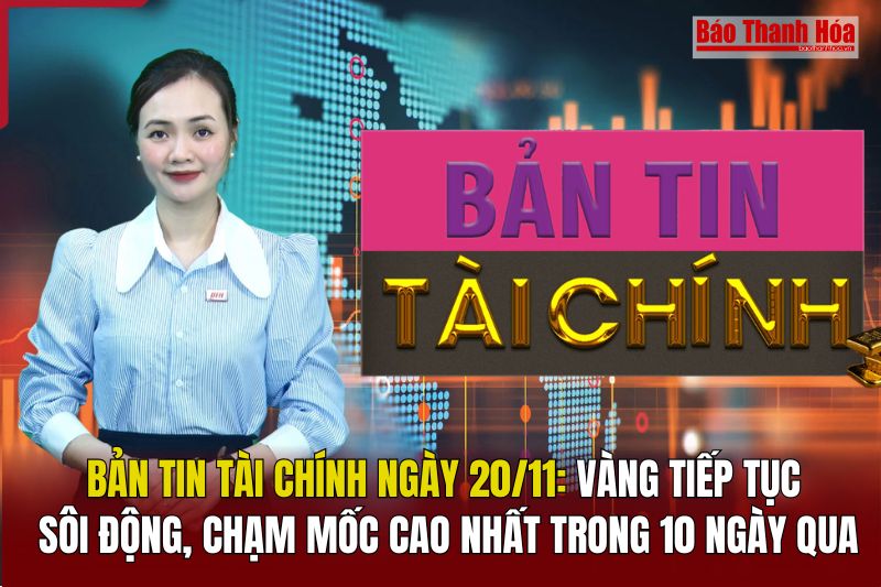 Bản tin Tài chính (20/11): Vàng tiếp tục sôi động, chạm mốc cao nhất trong 10 ngày qua