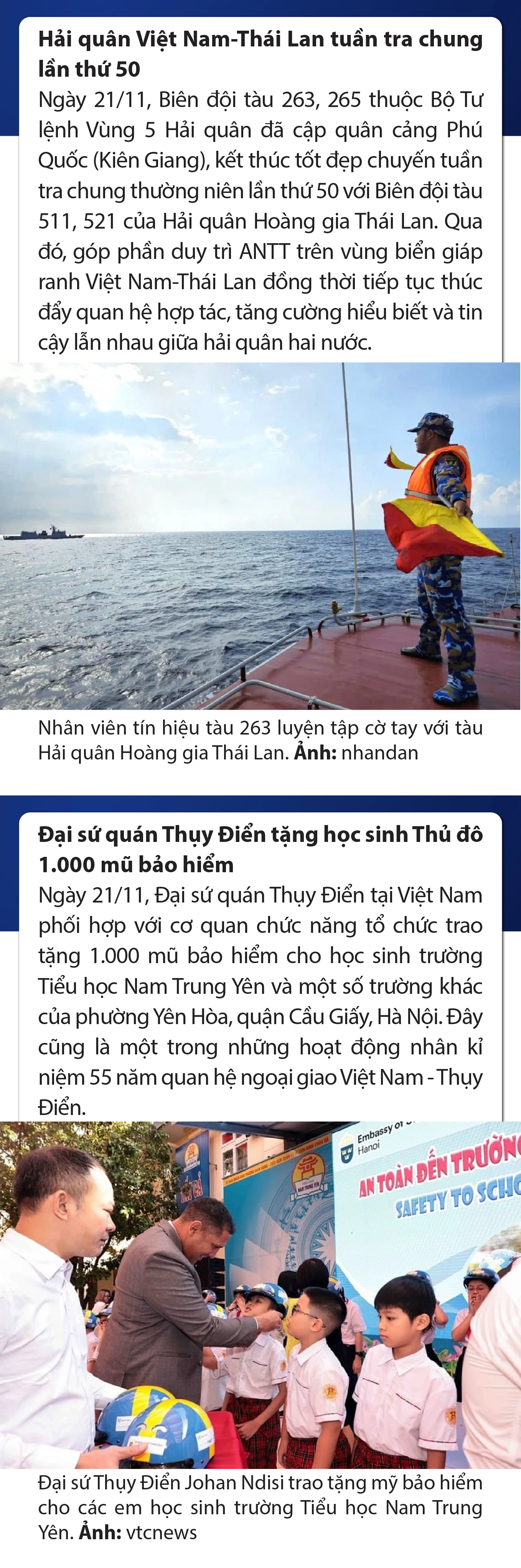 Sự kiện nổi bật trong nước, quốc tế ngày 21/11