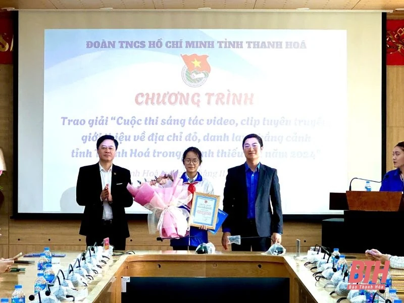 Trao giải cuộc thi “Sáng tác video, clip tuyên truyền, giới thiệu về địa chỉ đỏ, danh lam thắng cảnh tỉnh Thanh Hóa trong thanh thiếu nhi năm 2024”