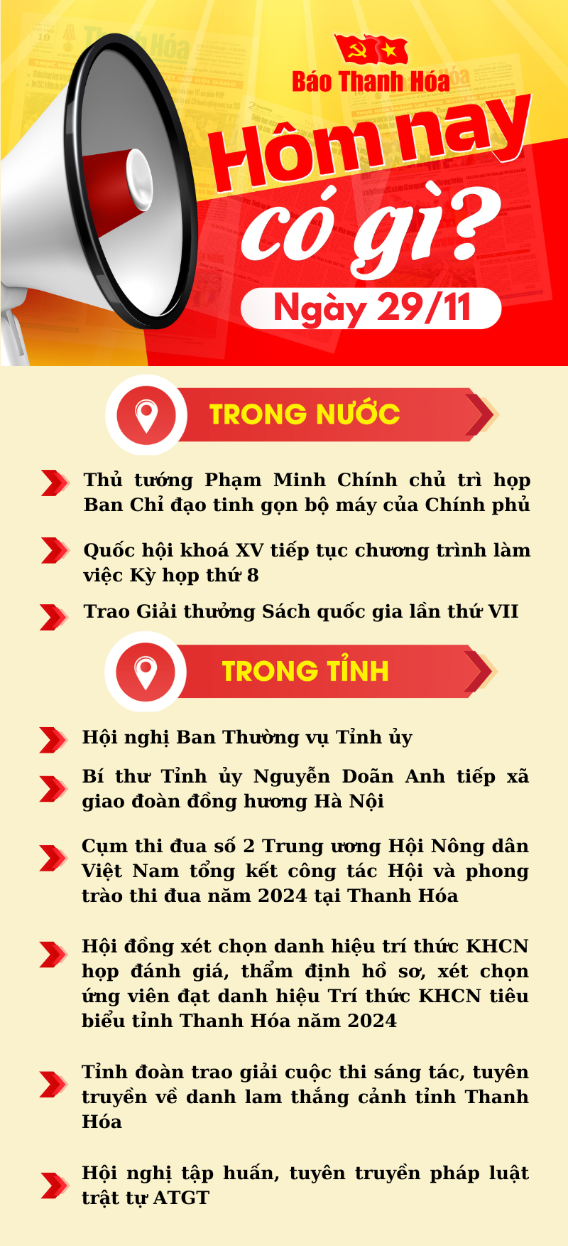 Hôm nay có gì? - Sự kiện nổi bật ngày 29/11/2024