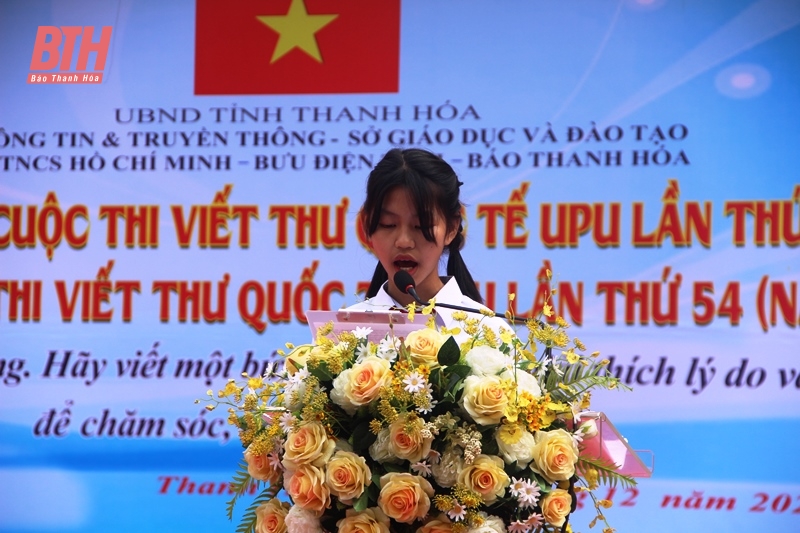 Thanh Hóa có 2 giải Quốc gia cuộc thi Viết thư quốc tế UPU lần thứ 53