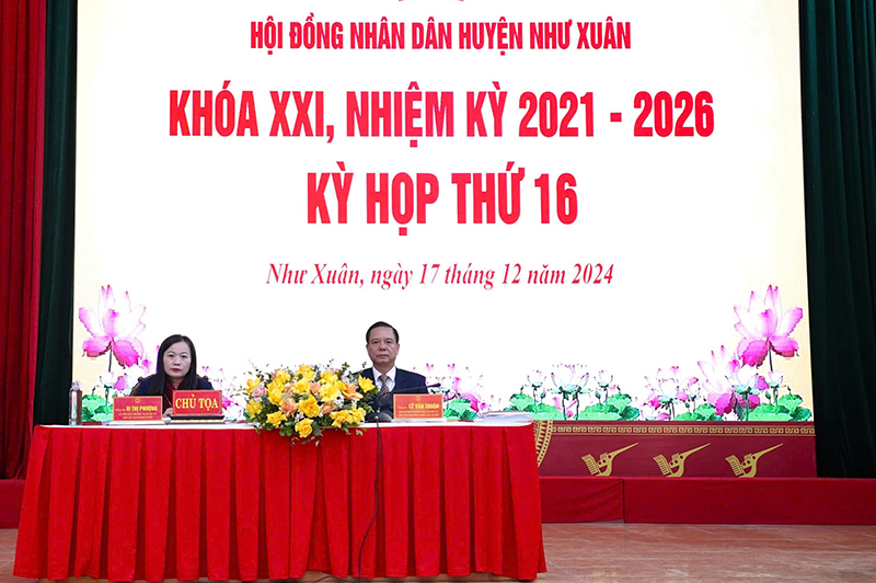 Kỳ họp thứ 16, HĐND huyện Như Xuân khóa XXI thông qua 7 Nghị quyết về phát triển kinh tế - xã hội 