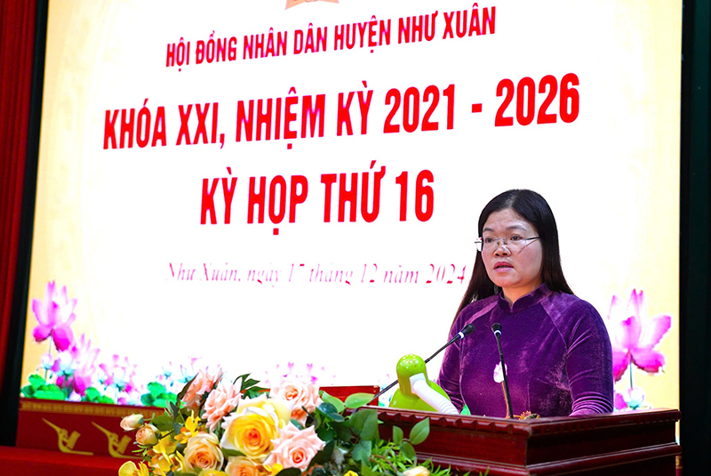 Kỳ họp thứ 16, HĐND huyện Như Xuân khóa XXI thông qua 7 Nghị quyết về phát triển kinh tế - xã hội 