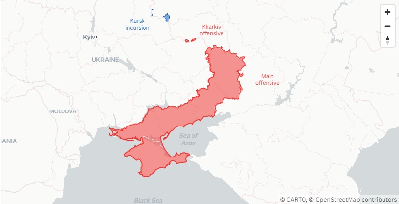 Xung đột Nga - Ukraine: 4 khu vực sẽ nằm trong quyền kiểm soát hoàn toàn của Moscow vào năm 2025