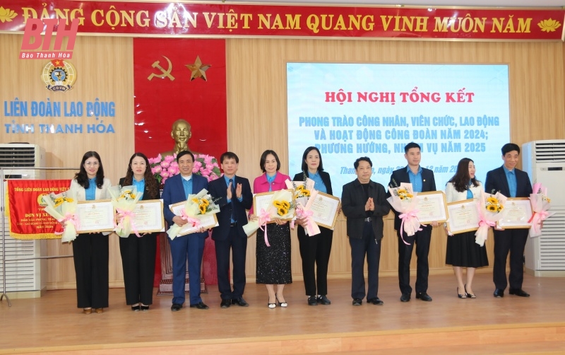 Công đoàn Thanh Hoá xuất sắc dẫn đầu phong trào thi đua công nhân, viên chức, lao động và hoạt động công đoàn năm 2024