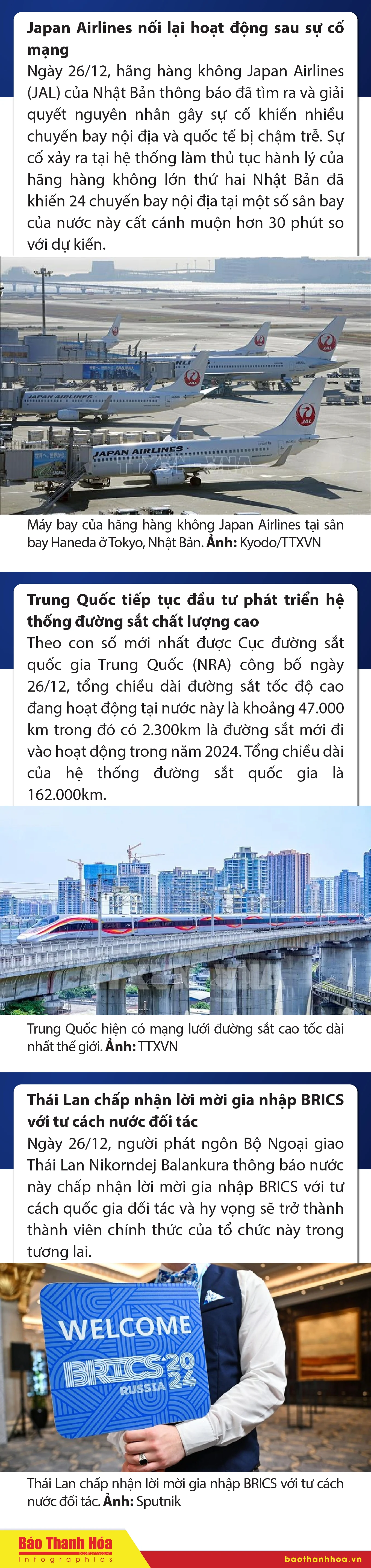 Sự kiện nổi bật trong nước, quốc tế ngày 26/12
