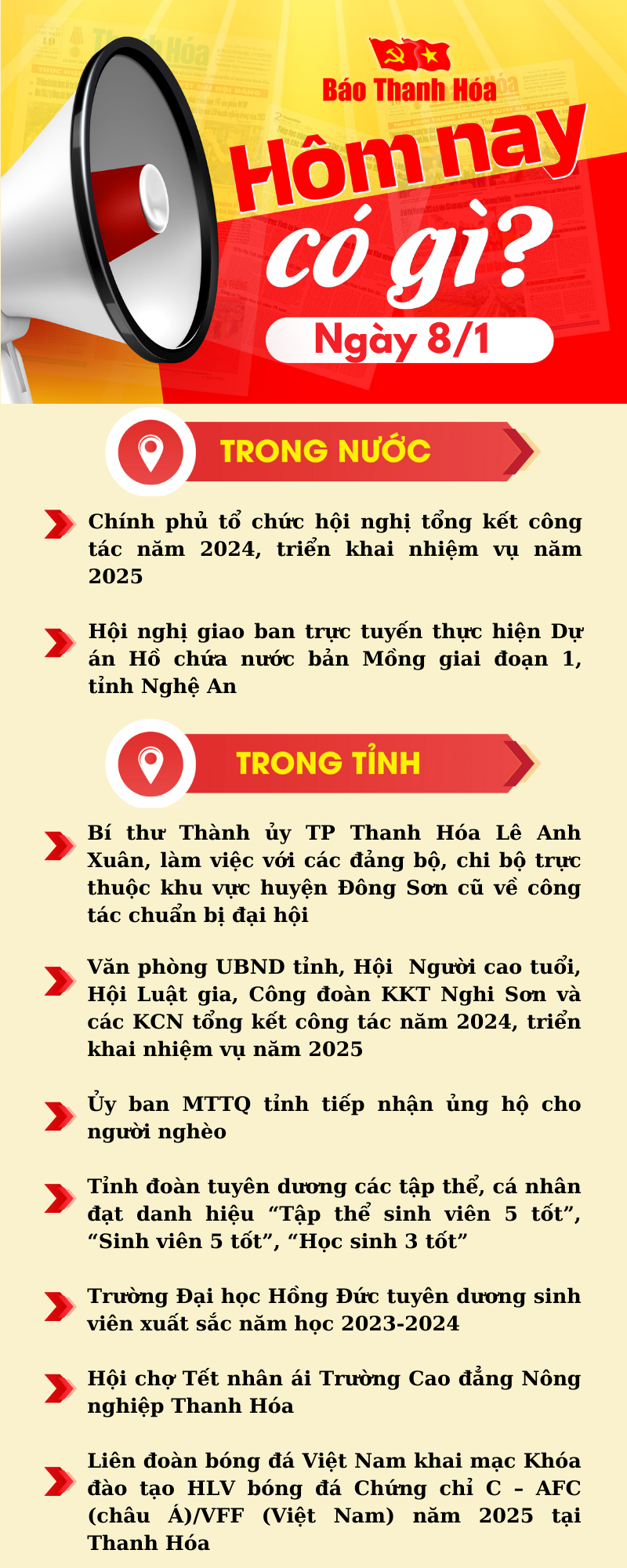 Hôm nay có gì? - Sự kiện nổi bật ngày 8/1/2025