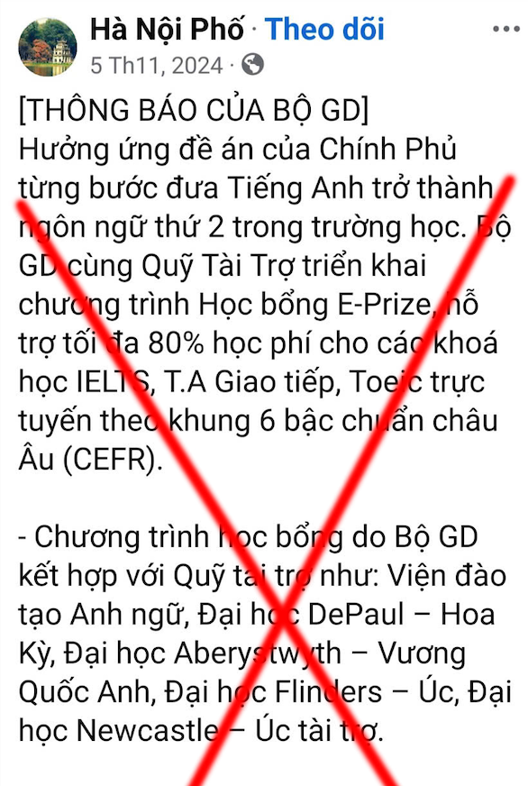 Bộ Giáo dục và Đào tạo cảnh báo hiện tượng trang Facebook mạo danh Bộ