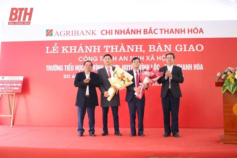 Agribank Bắc Thanh Hóa tài trợ hơn 7,1 tỷ đồng xây dựng Trường Tiểu học xã Vĩnh Hùng