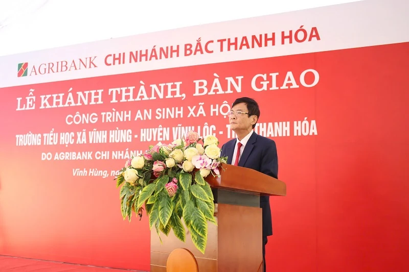 Agribank Bắc Thanh Hóa tài trợ hơn 7,1 tỷ đồng xây dựng Trường Tiểu học xã Vĩnh Hùng
