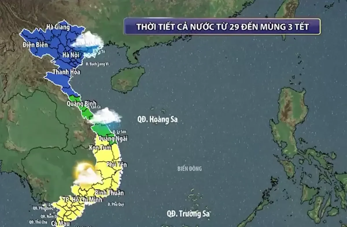 Dự báo thời tiết Tết Nguyên Đán Ất Tỵ 2025
