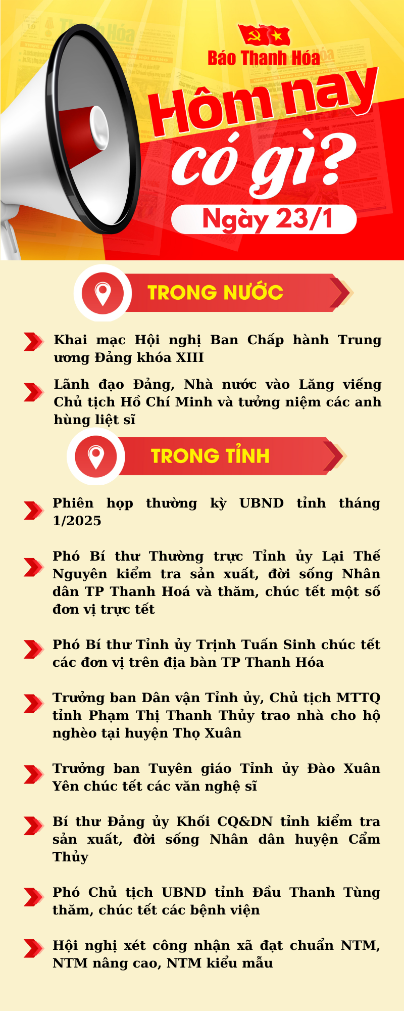 Hôm nay có gì? - Sự kiện nổi bật ngày 23/1/2025