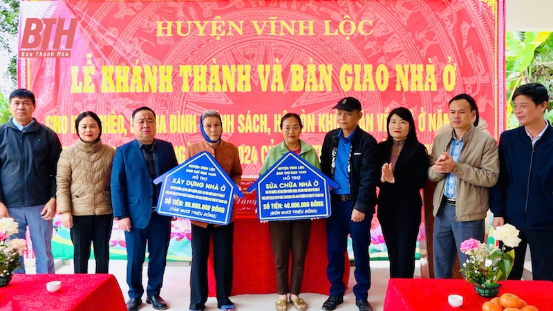 Huyện Vĩnh Lộc khánh thành 39 ngôi nhà cho hộ nghèo theo Chỉ thị 22 của Ban Thường vụ Tỉnh ủy