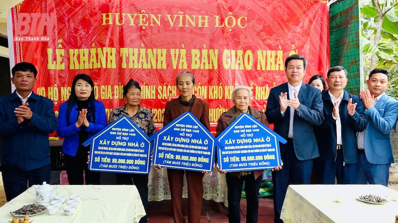 Huyện Vĩnh Lộc khánh thành 39 ngôi nhà cho hộ nghèo theo Chỉ thị 22 của Ban Thường vụ Tỉnh ủy