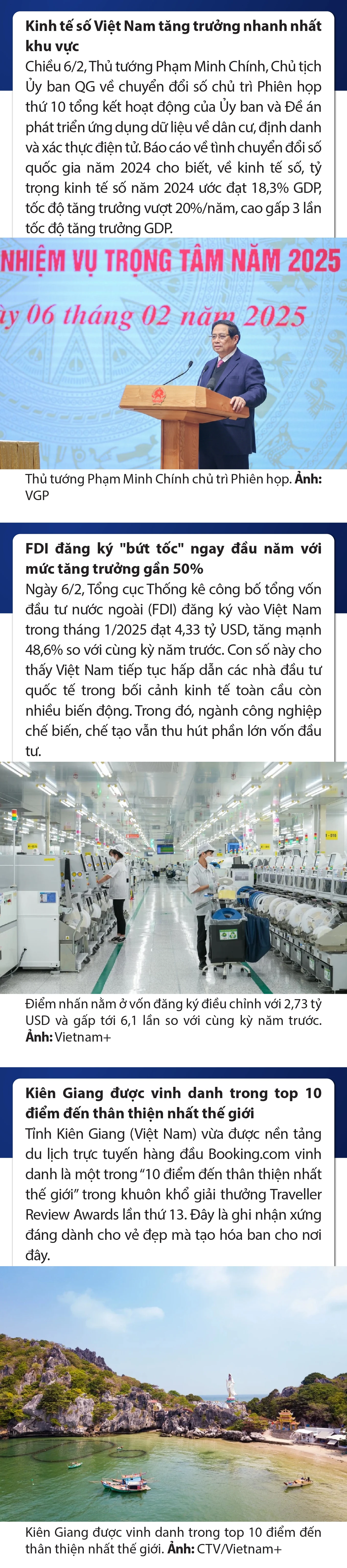 Sự kiện nổi bật trong nước, quốc tế ngày 6/2/2025