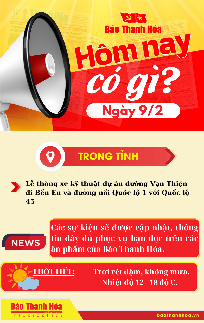 Hôm nay có gì? - Sự kiện nổi bật ngày 9/2/2025