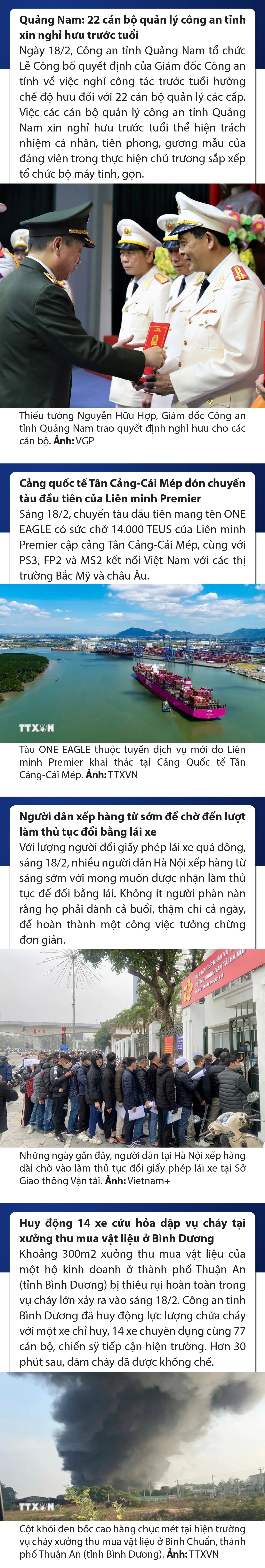 Sự kiện nổi bật trong nước, quốc tế ngày 18/2/2025