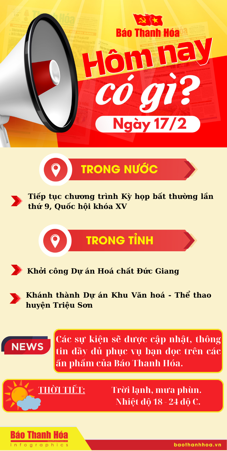 Hôm nay có gì? - Sự kiện nổi bật ngày 17/2/2025