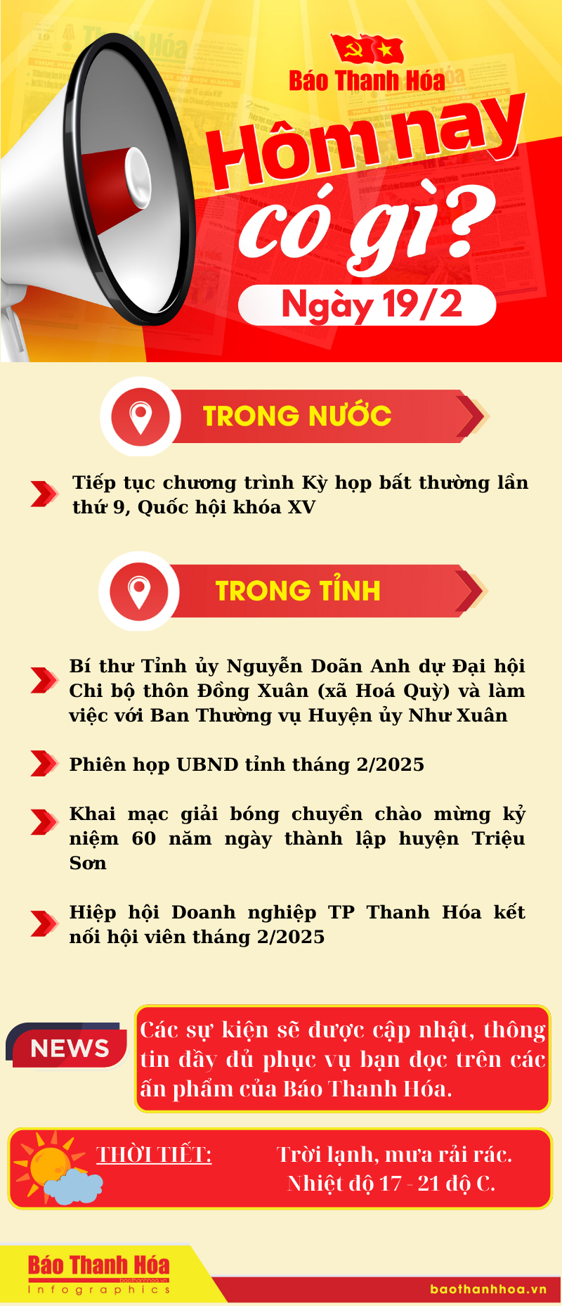 Hôm nay có gì? - Sự kiện nổi bật ngày 19/2/2025