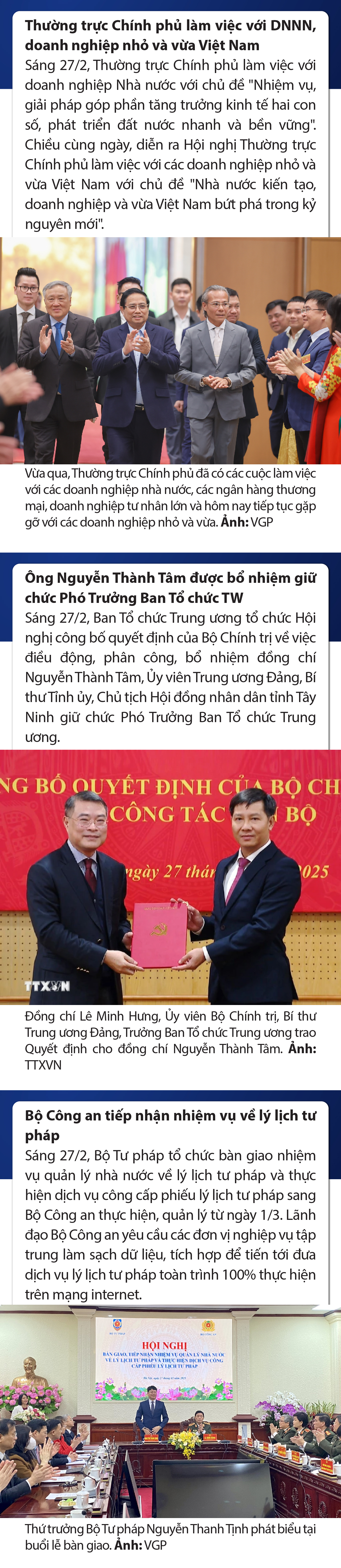 Sự kiện nổi bật trong nước, quốc tế ngày 27/2/2025