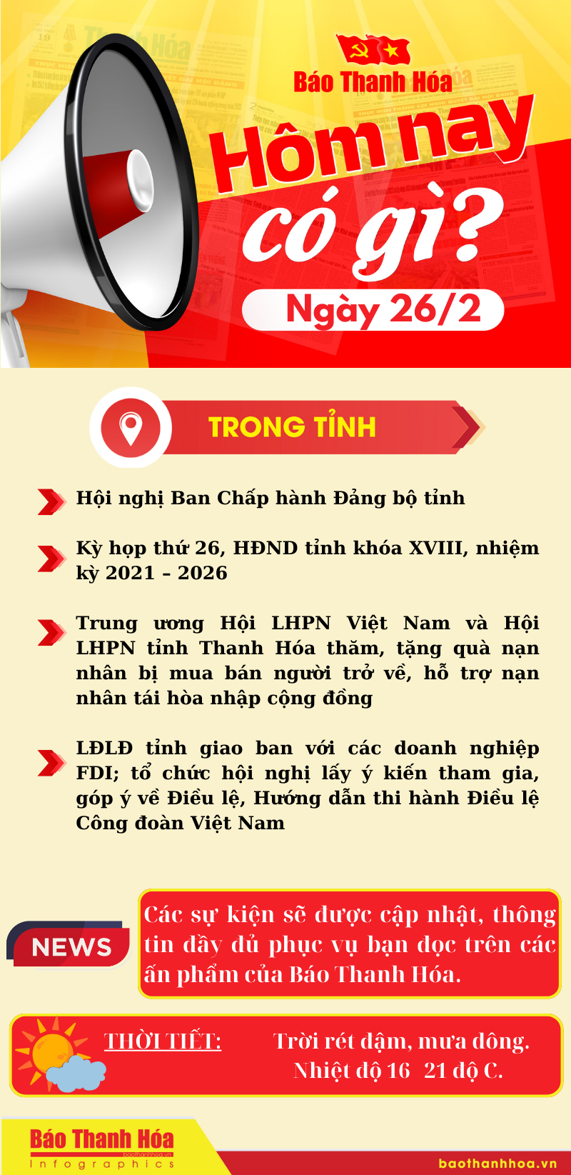 Hôm nay có gì? - Sự kiện nổi bật ngày 26/2/2025