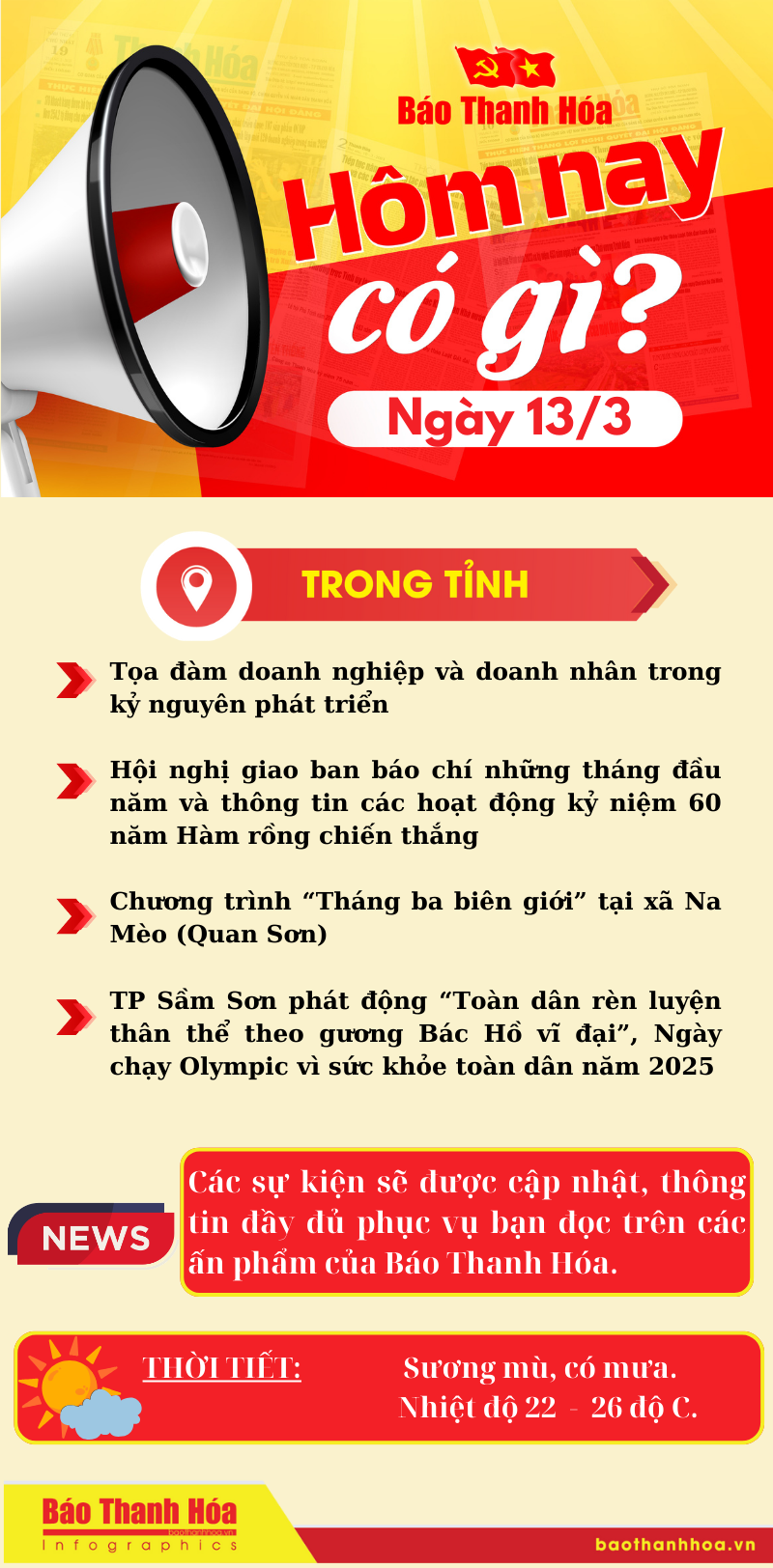 Hôm nay có gì? - Sự kiện nổi bật ngày 13/3/2025