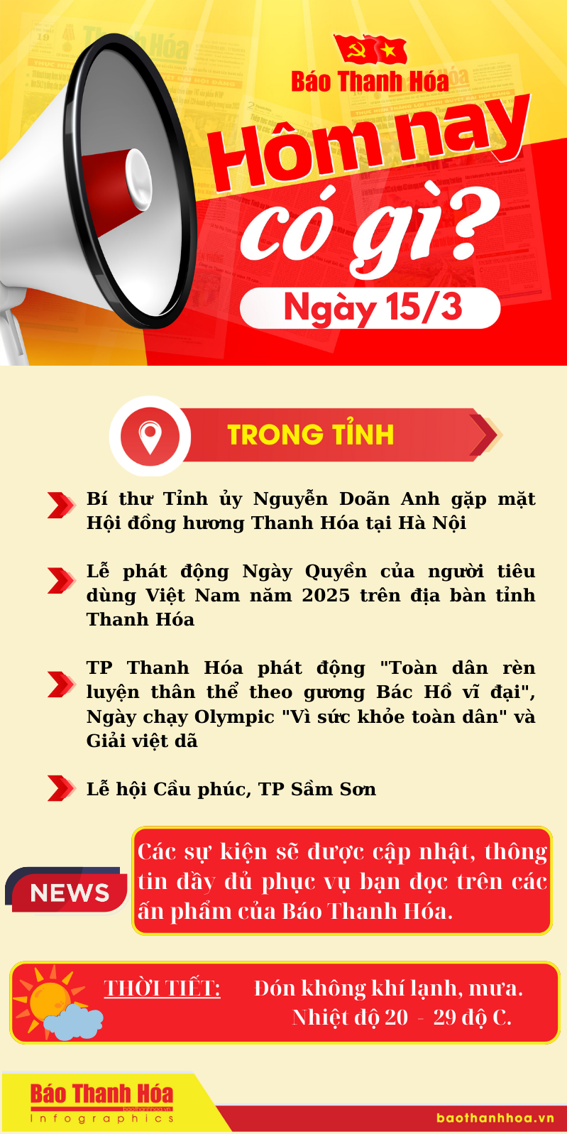 Hôm nay có gì? - Sự kiện nổi bật ngày 15/3/2025