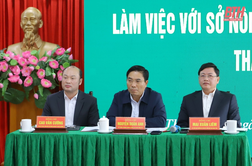 Bí thư Tỉnh ủy Nguyễn Doãn Anh làm việc với Sở Nông nghiệp và Môi trường, Sở Khoa học và Công nghệ