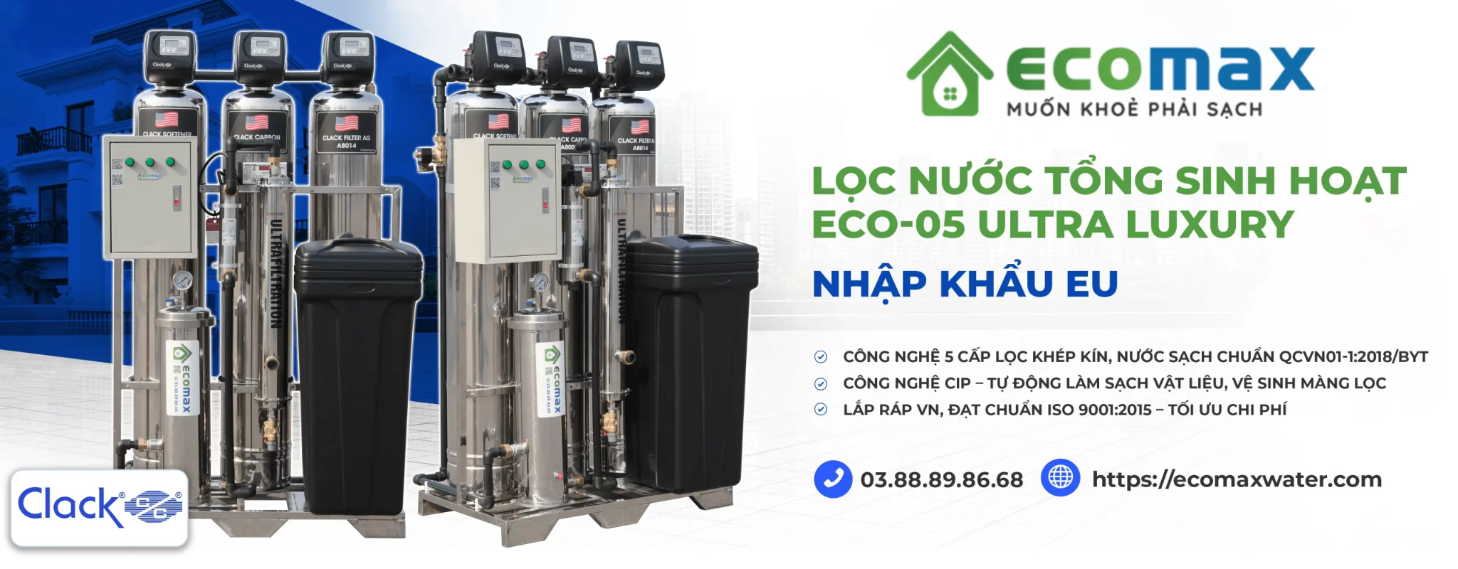 Ecomax Water - Chuyên gia trong lĩnh vực lọc tổng biệt thự