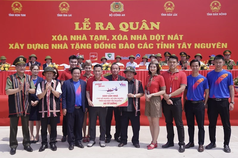 Hỗ trợ 500 căn nhà mới, Vietjet và Vikki Digital Bank chung tay xoá nhà tạm, nhà dột nát cho người dân